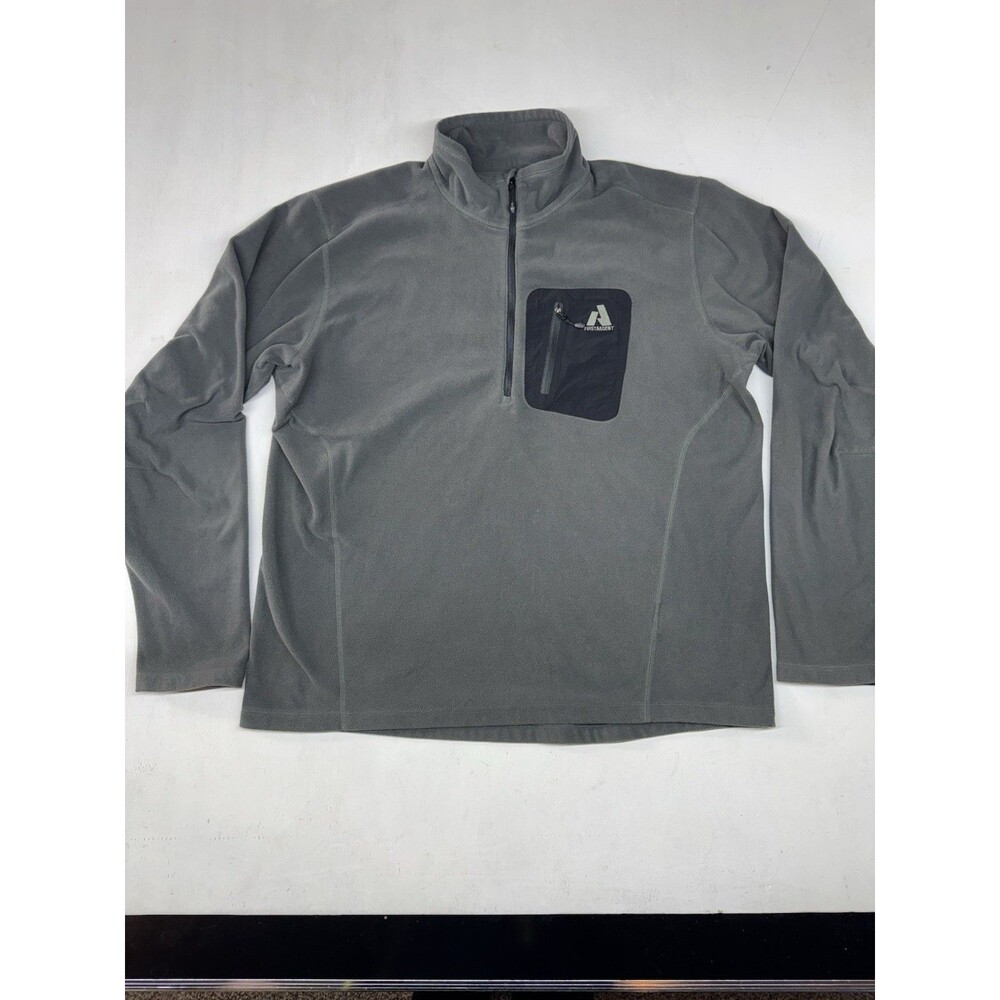Eddie Bauer First Ascent Mountaineering Men’s L Gray 1/4 Zip Hiking Gym Pocket